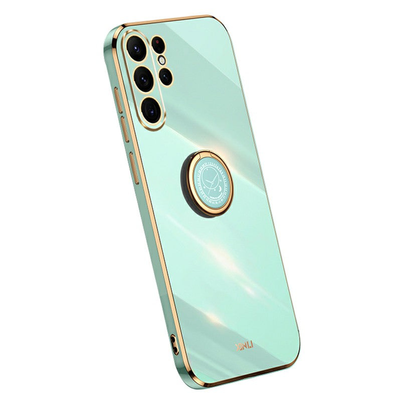 XINLI Phone Back Cover For Samsung Galaxy S22 Ultra 5G Ring Kickstand TPU Electroplating Drop-proof Phone Case XINLI Phone Back Cover For Samsung Galaxy S22 Ultra 5G Ring Kickstand TPU Electroplating Drop-proof Phone Case